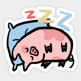 Cute Cartoon Piggy Sleepy Sticker